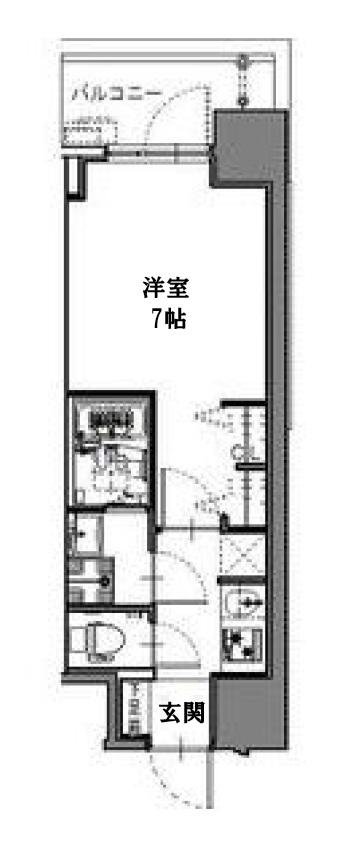 S-RESIDENCE難波大国町DEUX(1K/3階)の間取り写真