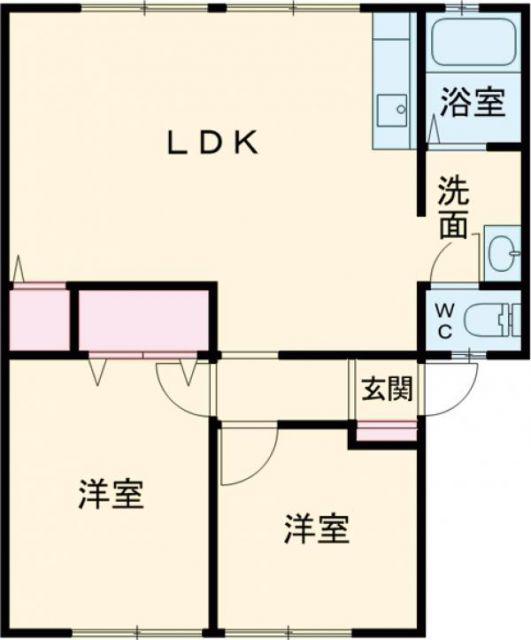 カサベルデ南山I(2LDK/2階)の間取り写真