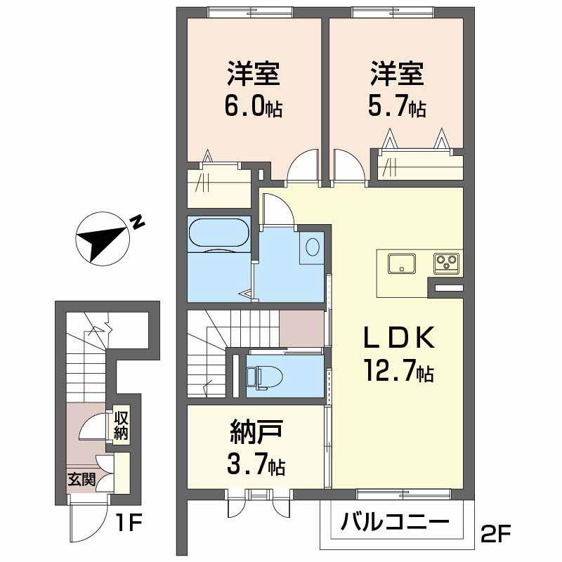 シャーメゾン ニコル(2SLDK/1階)の間取り写真