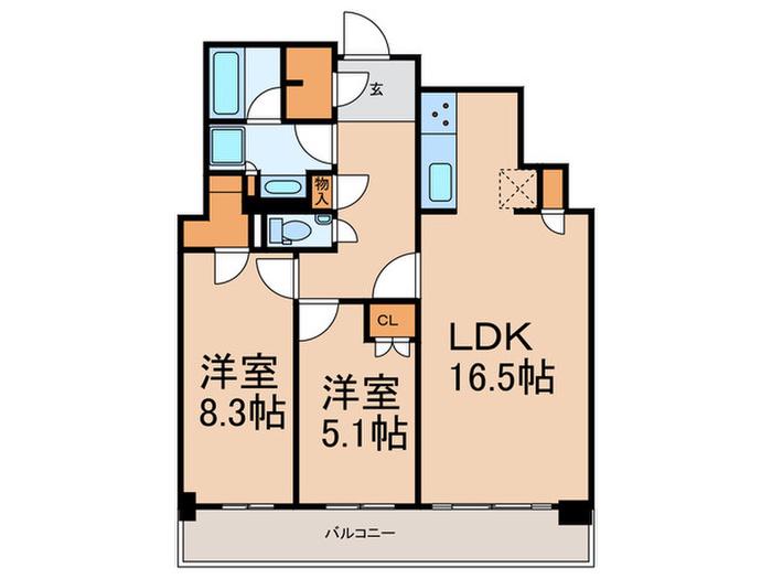 パークコート神宮前(2LDK/5階)の間取り写真