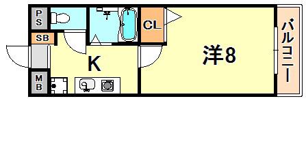 レジデンス妙法寺(1K/1階)の間取り写真