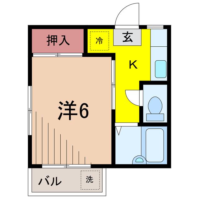 パルハイツA(1K/2階)の間取り写真