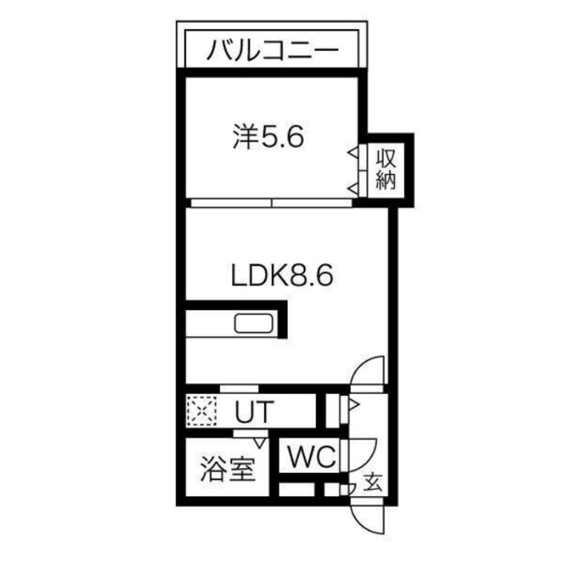 ディッセン豊平橋(1LDK/1階)の間取り写真