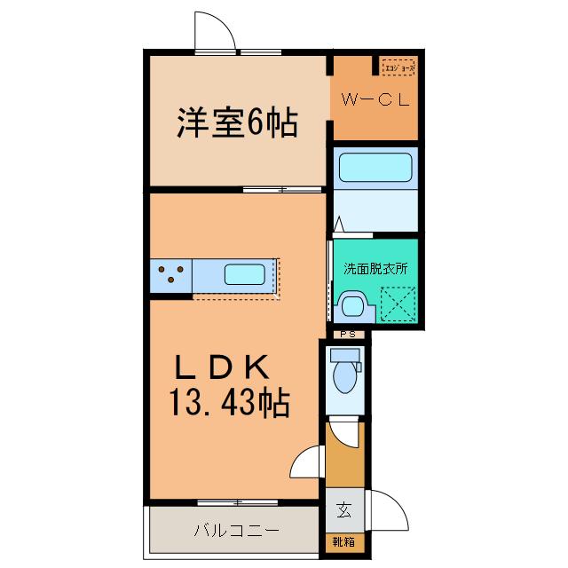 イースト GARDENIX(1LDK/2階)の間取り写真
