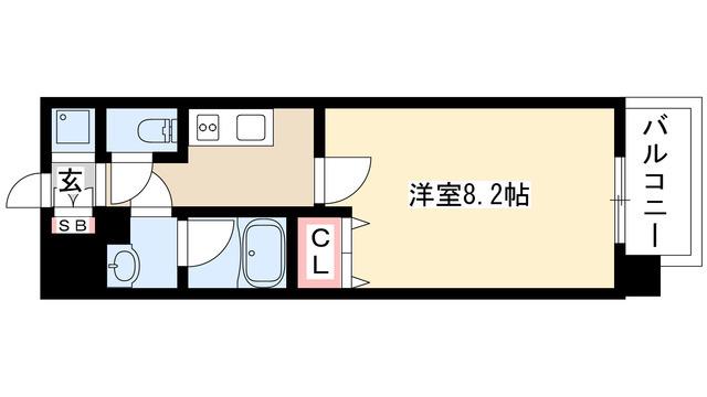 ルクレ新栄レジデンス(1K/7階)の間取り写真