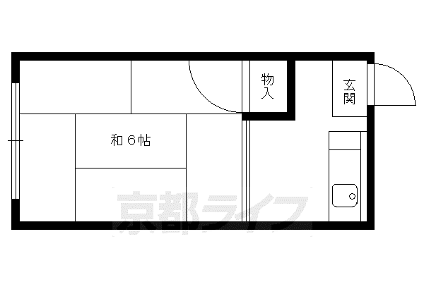 パレ修学院(1K/2階)の間取り写真