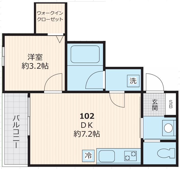 IKIひばりが丘(1DK/1階)の間取り写真