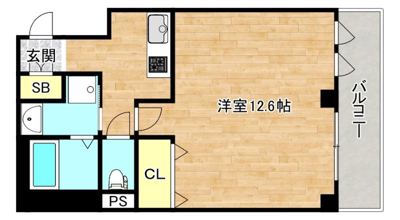 セゾンラトゥール桃谷(1K/7階)の間取り写真