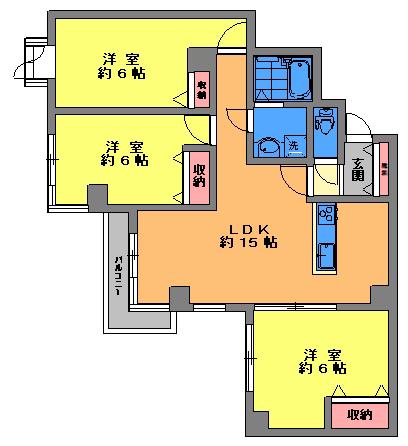日経エスプラナード(3LDK/7階)の間取り写真