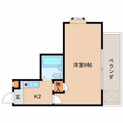 シティパレス東生駒A棟(1K/3階)の間取り写真