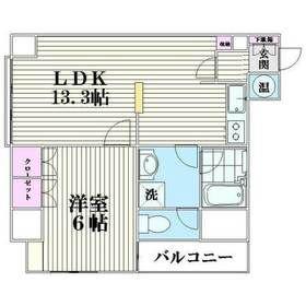五反田グリーンハイツ(1LDK/10階)の間取り写真