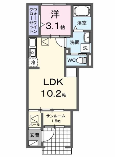 メゾン ロイヤル(1LDK/1階)の間取り写真