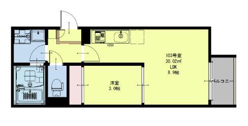 REGALEST保春院(1LDK/1階)の間取り写真