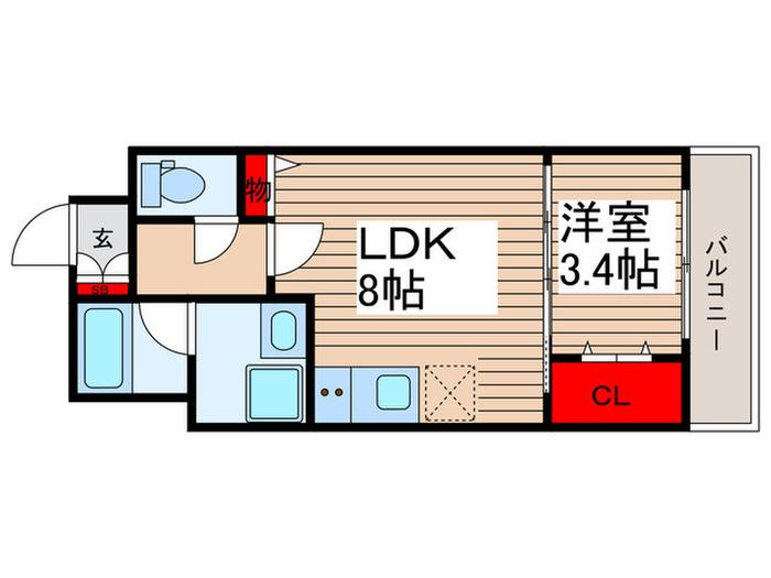ウィルテラス押上(1LDK/5階)の間取り写真