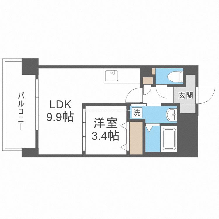フジーディア・ミュ・リッヒ(1LDK/2階)の間取り写真