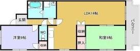 アベニュー大森(2LDK/4階)の間取り写真