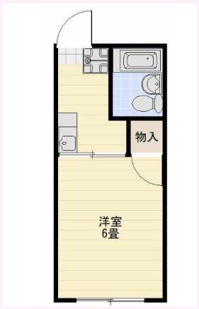 シティハイム中田A(1K/2階)の間取り写真