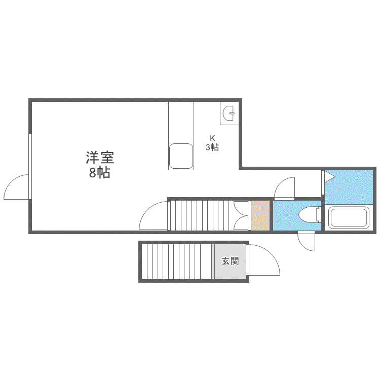 ラピス819(1K/2階)の間取り写真