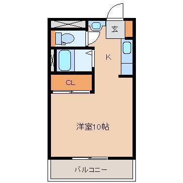 マリオン(ワンルーム/1階)の間取り写真