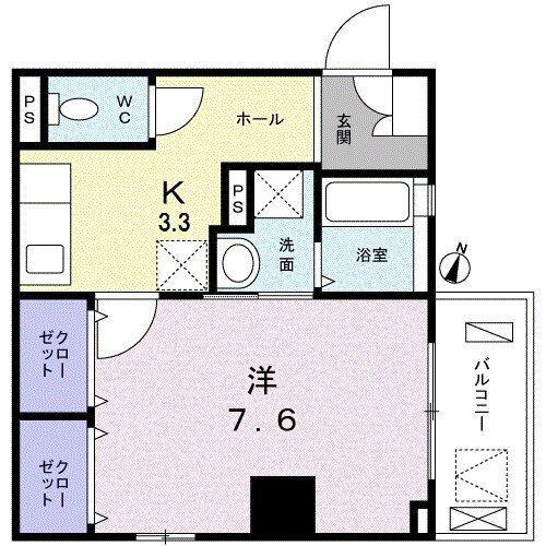 七富ビル(1K/4階)の間取り写真