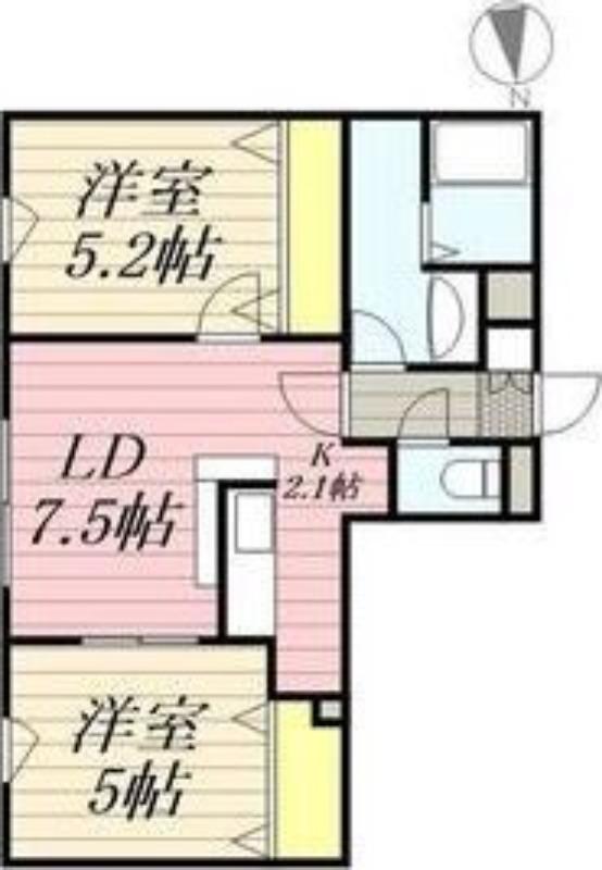 MANYS COURT(2DK/1階)の間取り写真