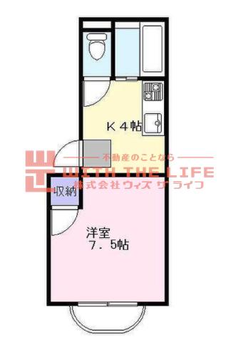 クリオハイム(1DK/2階)の間取り写真