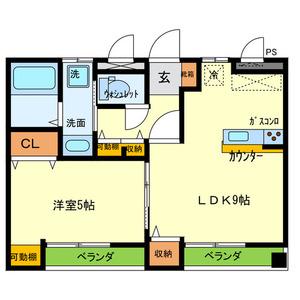 ラ・パレット(1LDK/2階)の間取り写真