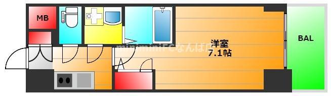 エスレジデンス堺筋本町DEUX(1K/2階)の間取り写真