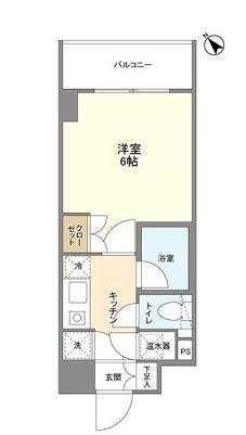 エストライフ勝どき(1K/6階)の間取り写真