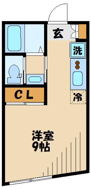 SUERTE府中(ワンルーム/2階)の間取り写真