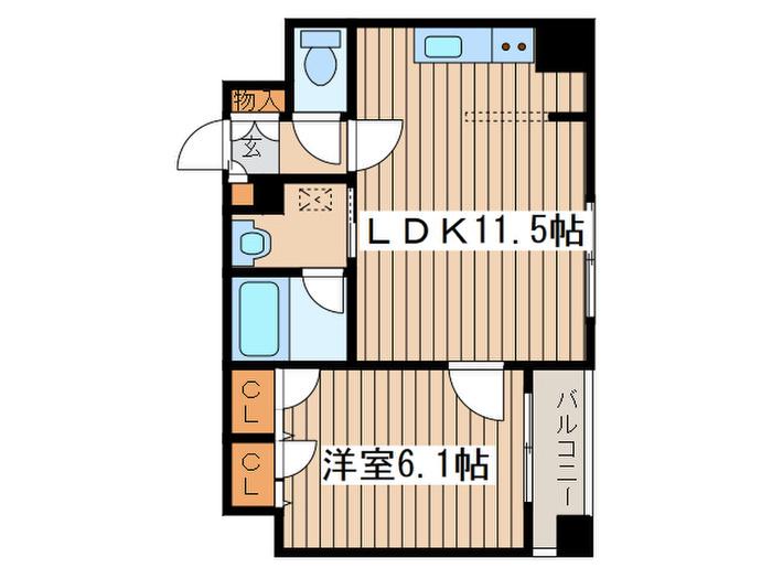 GRAN 8 麻生(1LDK/7階)の間取り写真
