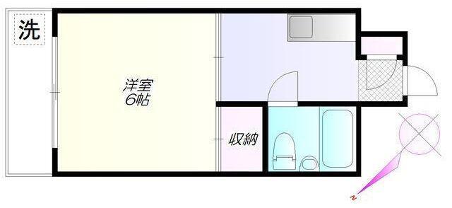 パークサイド清澄第2ビル(1K/6階)の間取り写真