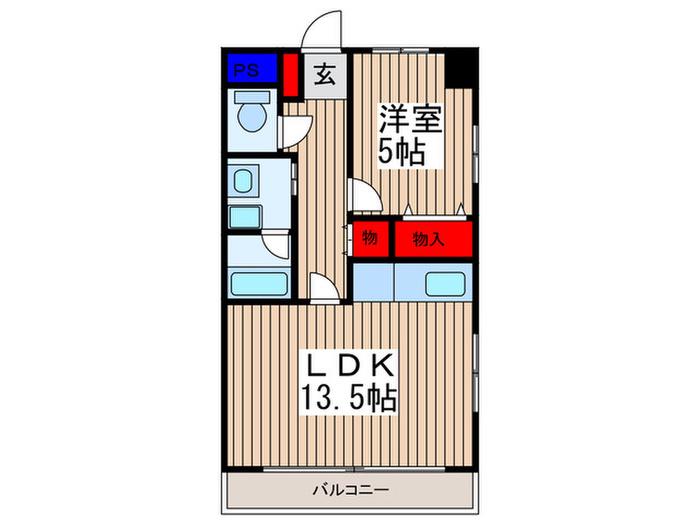 第3マサキビル(1LDK/5階)の間取り写真