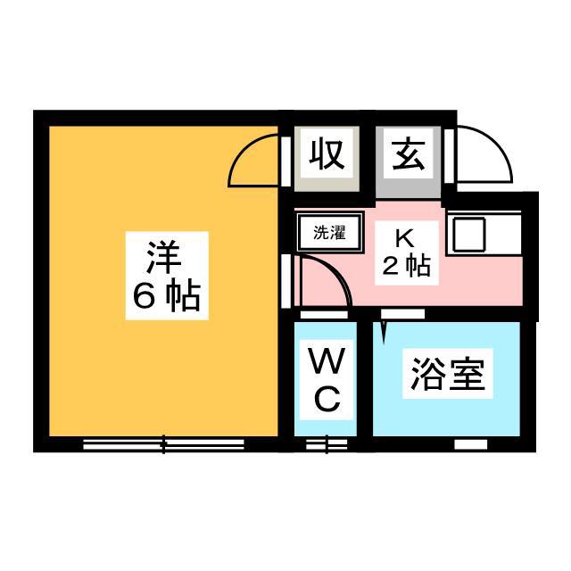 Sコーポ(1K/2階)の間取り写真