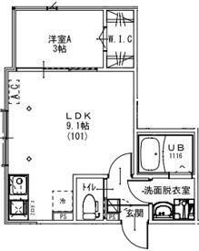 SAIRIS 五香南(1LDK/1階)の間取り写真