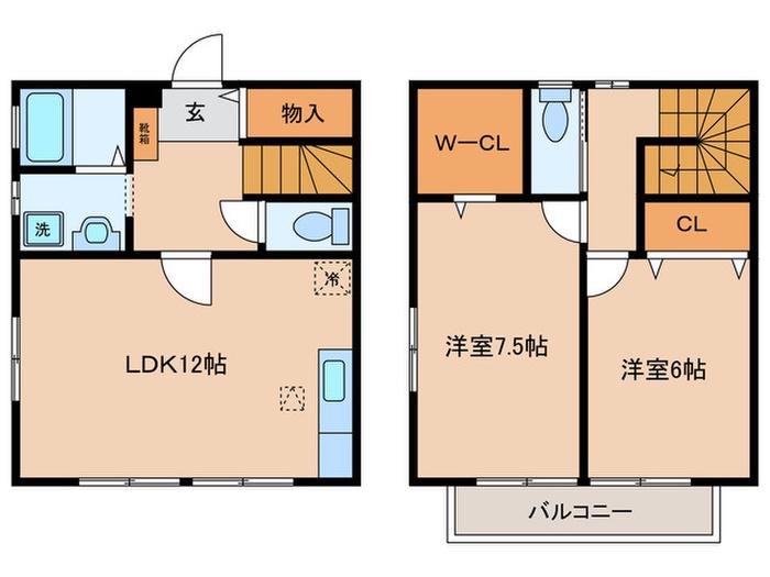 メゾン都筑(2LDK/1階)の間取り写真