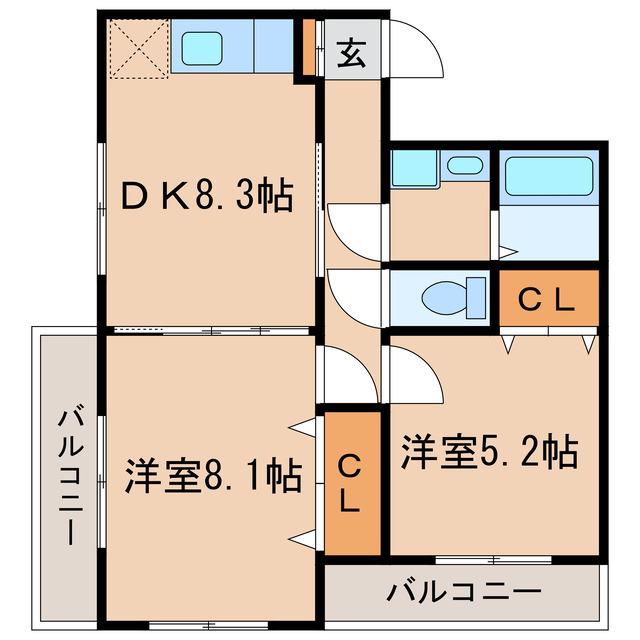 WINWIN寿(2DK/3階)の間取り写真
