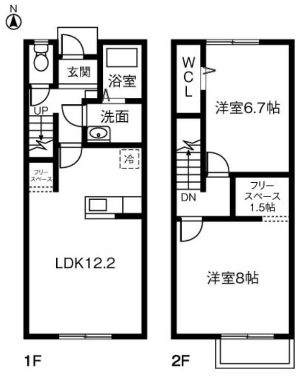 PLUSSUM COURT前田町(2LDK/1階)の間取り写真