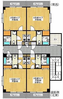 J-FLAT(1K/4階)の間取り写真