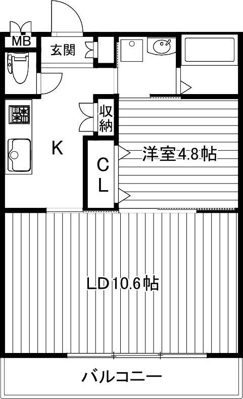 ベルフラワー嵐山(1LDK/3階)の間取り写真