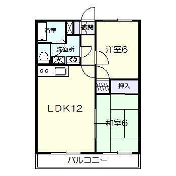 オアシス加納(2LDK/2階)の間取り写真