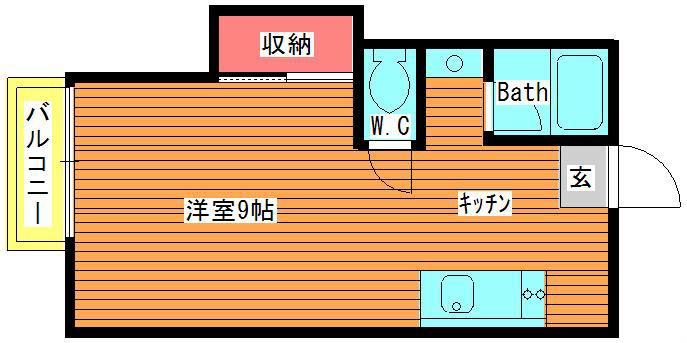 ホワイトハウス沼目 A(ワンルーム/1階)の間取り写真