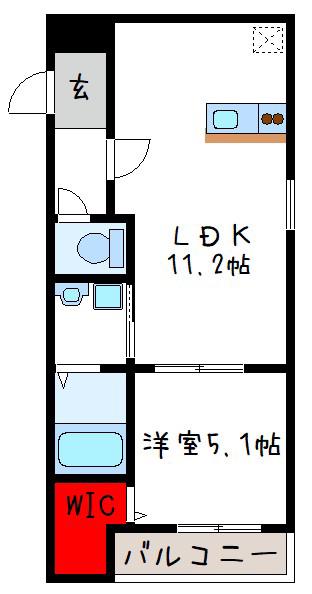 フジパレス東花園駅北II番館(1LDK/2階)の間取り写真