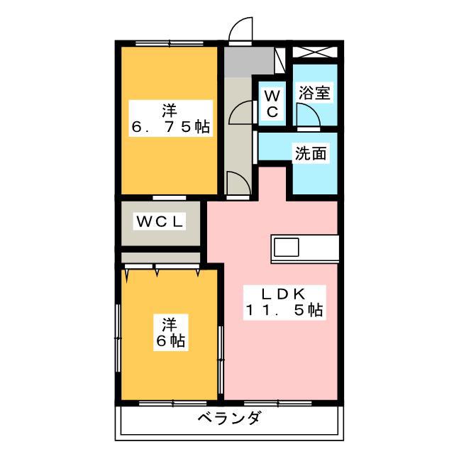 コルベーユ(2LDK/3階)の間取り写真