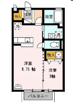 シャルマンフレーレ(1LDK/2階)の間取り写真