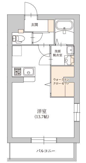 グランノール(ワンルーム/4階)の間取り写真