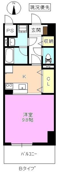 グランセル表参道(1K/3階)の間取り写真