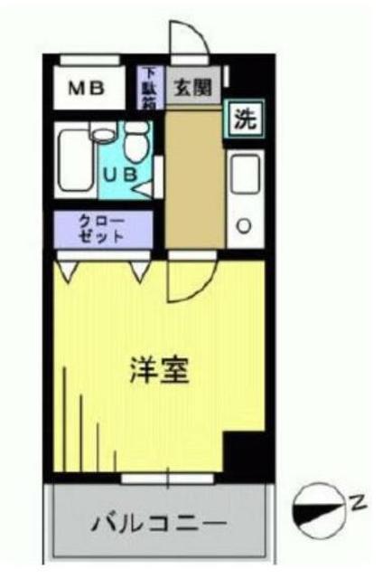 リーセントパレス多摩(1K/5階)の間取り写真
