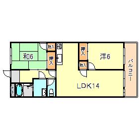プレジオ王塚台(2LDK/3階)の間取り写真