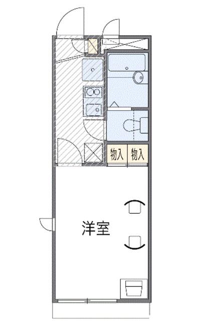 レオパレスマリーナ深江(1K/1階)の間取り写真